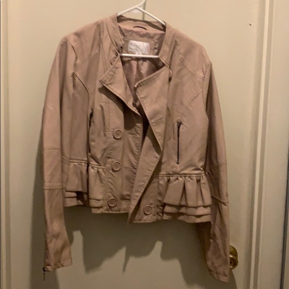 Xhilaration Jackets & Blazers - Faux leather ruffled bomber jacket